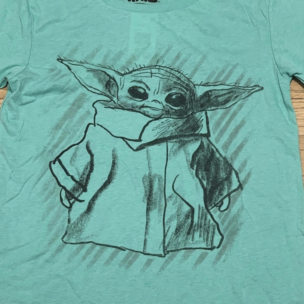 New Star Wars Women Teal Grogu T-Shirt - Picture 4 of 5